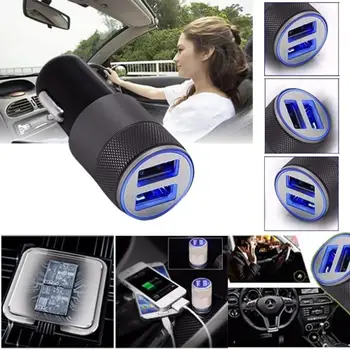 

Car Interior Cigarette lighter Mini Dual USB 2 Port 12V Universal In Car Lighter Socket Charger Adapter plug july28