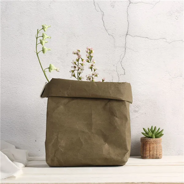Скандинавском стиле моющаяся крафт-бумага многофункциональная сумка для хранения цветочного растения сумка для хранения продуктов Vogue домашняя ткань игрушки Органайзер мешок - Цвет: 2