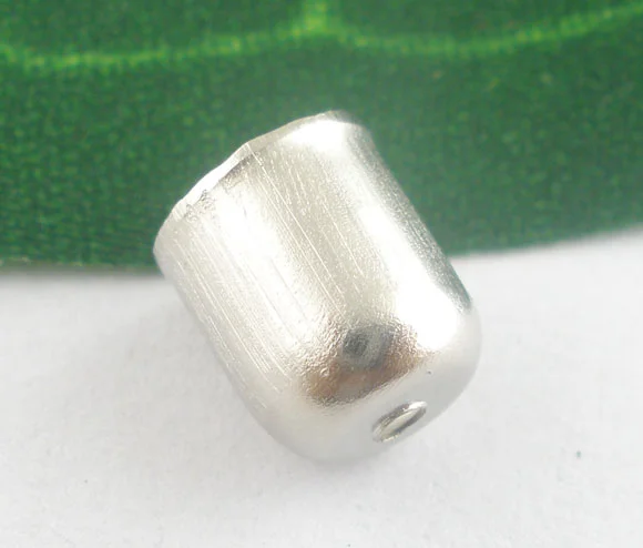 

8SEASONS 100Pcs Silver Tone Color Blunt Necklace End Tip Bead Caps 8x7mm(Fit 6mm) (B03692)