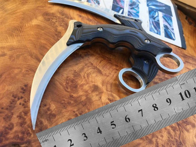 

karambit knife Tactical G10 handle Mirror Light 7CR17MOV blade EDC Tool outdoor camping survival exploration pocket knife