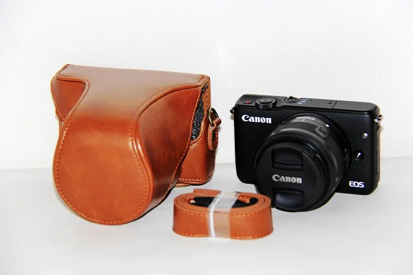 For Canon EOS M10 EOS M100 High Quality Case Photo Retro PU Leather