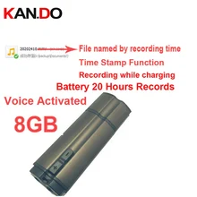 50 шт. S6 8 г штамп времени+ голосовой активации+ имя файла по времени записи 20 h Аудио Диктофон, usb флэш-диск диктофон