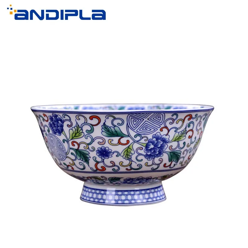 

5/6 inch Jingdezhen Ceramic Rice Bowl Vintage Chinese Ramen Bowl Bone China Noodle Soup Bowls Tableware Gift Home Decoration Art