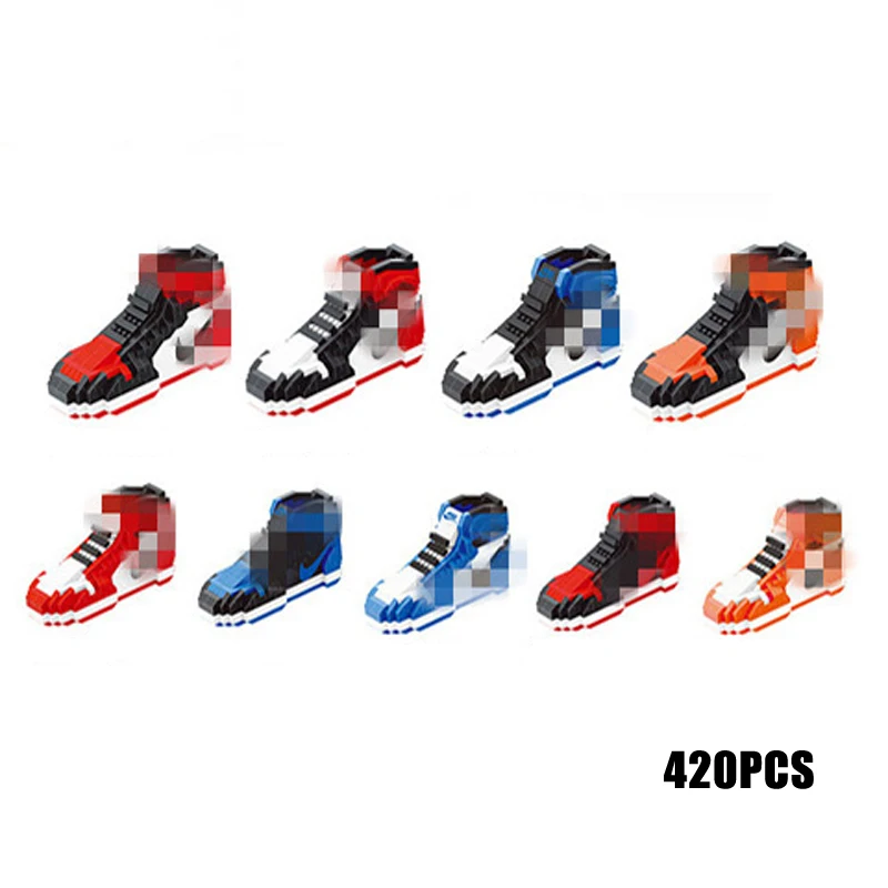 

Building Blocks Shoes Chicago Black Toe Buckle Broken Lightning AJ Shoes Micro Diamond Blocks Series Decorative Ornaments