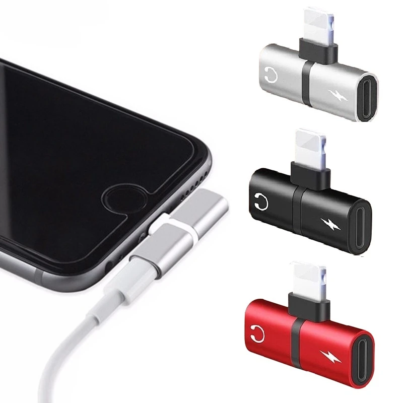 

Mobile phone 2 in 1 Splitter For Lightning Audio Charging Adapter For iPhone 7 8 Plus/X Headphone Splitter Adapter Converter