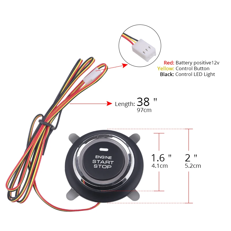Button Start Stop 12v Car Engine Circuit Board Ignition Starter Engine  Starter Switch Work Push Start - Burglar Alarm - AliExpress