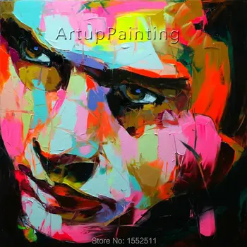

Palette knife painting portrait Palette knife Face Oil painting Impasto figure on canvas Hand painted Francoise Nielly 0610-11f