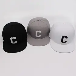 Вышивка C Snapbacks шапки письмо бейсболки для женщин черный, белый цвет хип хоп поля прямая шляпа цвет летние мужские для