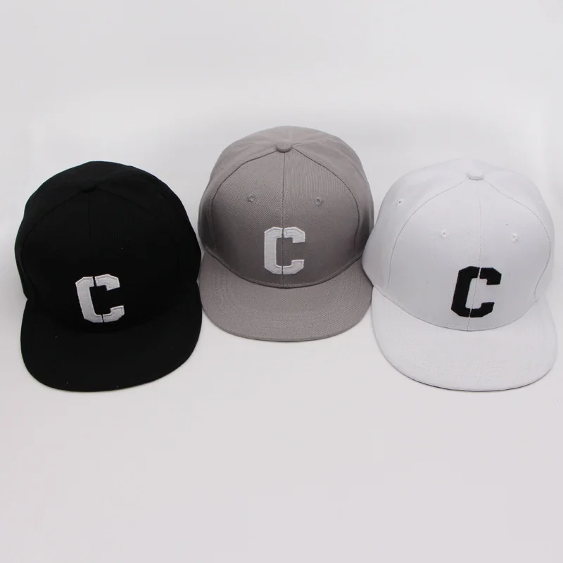 Embroidery C Snapbacks Hats Letter Baseball Caps Black White Hip Hop