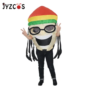 

JYZCOS Adult Inflatable Jamaican Costume Halloween Carnival Party Cosplay Costume Women Men Disguise Fantasy Dress