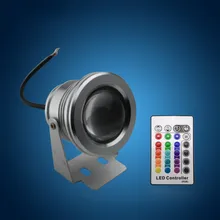 10 Вт 12 в подводный RGB светодиодный свет 1000LM Водонепроницаемый IP68 фонтан бассейн лампа 16 цветов Изменение с 24key ИК пульт дистанционного управления