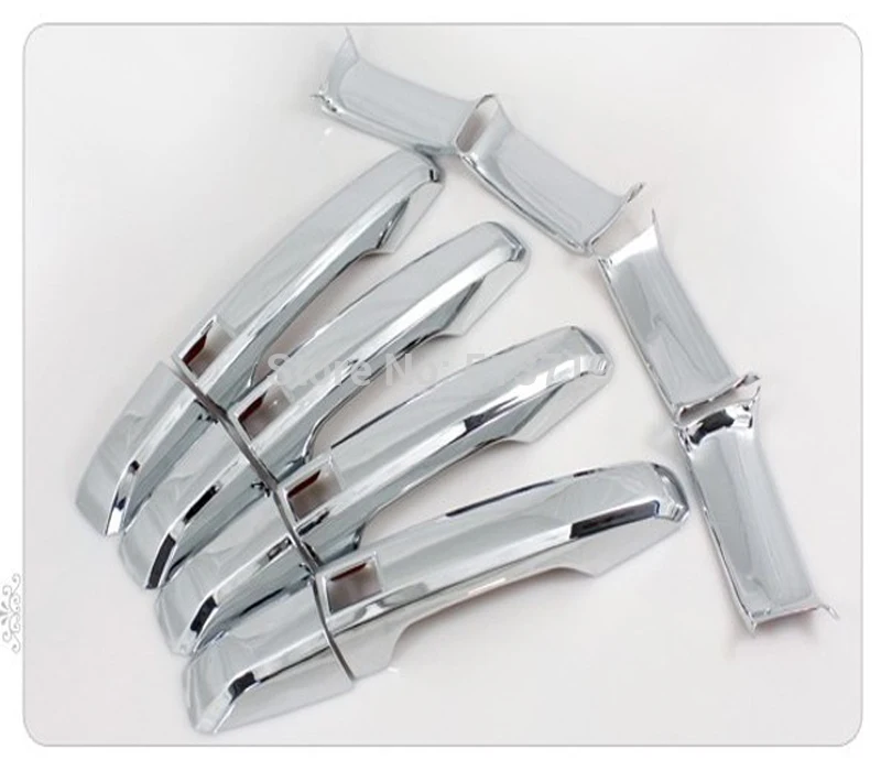 Chrome door handle cover 4 smart button key holes door handle bowl for