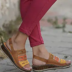 HEFLASHOR/обувь из искусственной кожи на танкетке; женские босоножки на высоком каблуке; Повседневная летняя обувь; Вьетнамки; Femme; Босоножки на