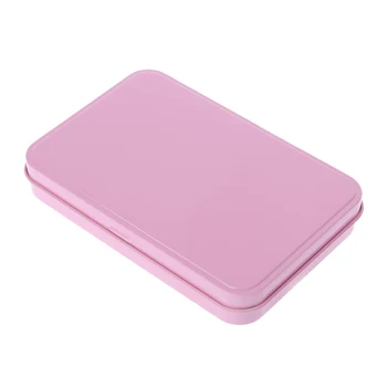

Pink Organizer Case Small Metal Storage Box For Currency Money Candy Key Eye Shadow Portable