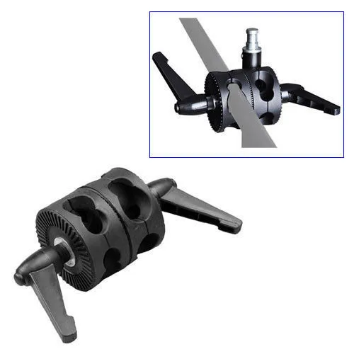 

Newest Double Grip Swivel Head Bracket Clamp for Studio Boom Arm Reflector Holder Stand free shipping