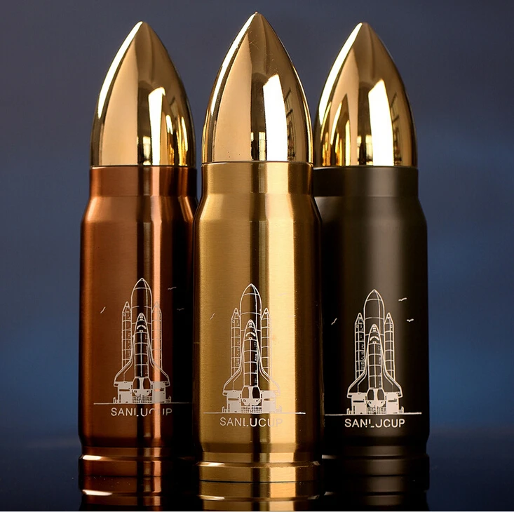 350ML Popular Vacuum Flasks Bottle Aircraft marked Bullet Cup Men Stainless Steel Beverage Coffee Mug Drinkware