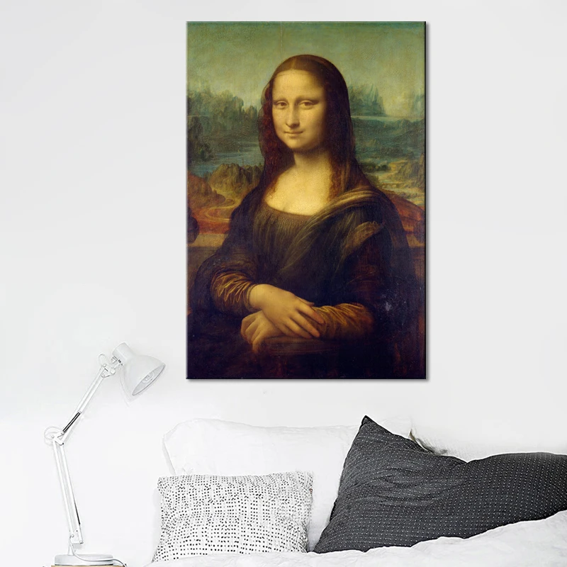 Италия известный художник Leonardo Da Vinci's Mona Lisa плакаты Печать на холсте стены искусства холст живопись для гостиной домашний декор