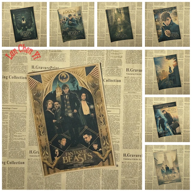 Cheap Fantastic Beasts and Where to Find Them Classic Movie Kraft Paper Poster Bar Cafe Living Room Dining room Wall Decorative Cheap Fantastic Beasts and Where to Find Them Classic Movie Kraft Paper Poster Bar Cafe Living Room Dining room Wall Decorative