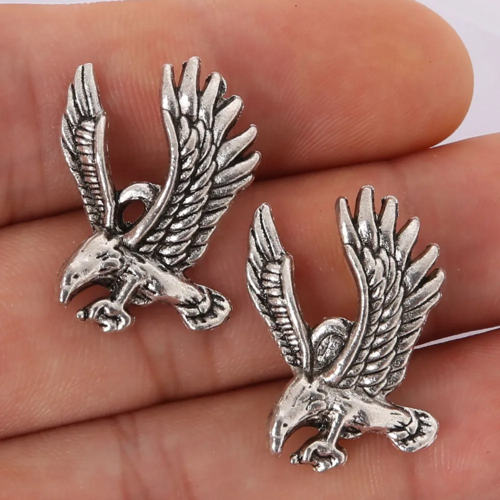 18X25mm Eagle Charms Pendant Antique Plated Silver Jewelry Findings Fit Making Necklace Bracelet