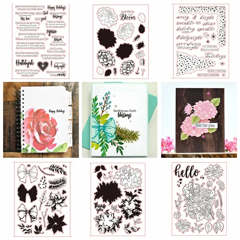 

8 Sets Transparent Clear Silicone Stamp Set/Seals for DIY Scrapbooking/Photo Album Cards Making Decorative Clear Stamp 6x8inch
