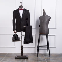 Mesa de pano de alta qualidade manequim de meio corpo manequim masculino terno calças racks de exibição manequim com braços em madeira maciça e sapatos