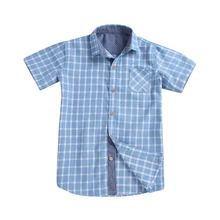 Pudcoco/Летняя Повседневная клетчатая блузка для новорожденных и маленьких мальчиков, рубашка, топы, одежда для малышей