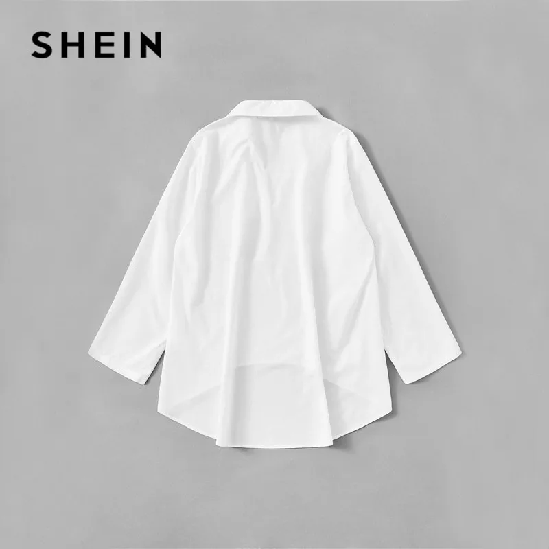 Женская Повседневная Блузка SHEIN однотонная Свободная блузка с леопардовым