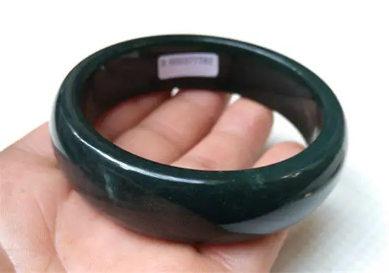 

Hot selling>@@ H600377782 NEW GREEN 100% NATURAL CHINAS XINJIANG HETIAN JADE BRACELET 62.5MM NEW -Bride jewelry free shipping