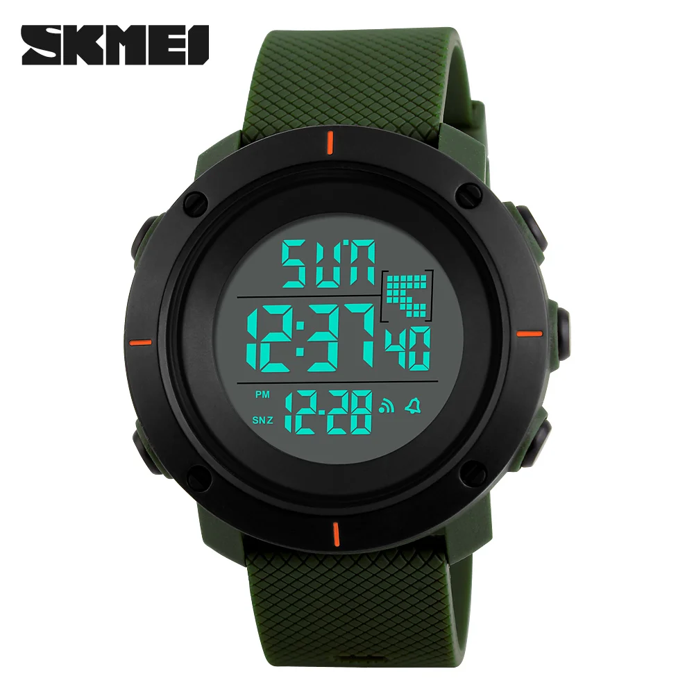 Бренд SKMEI, спортивные цифровые часы, мужские Модные Водонепроницаемые многофункциональные военные светодиодный цифровые часы, уличные наручные часы
