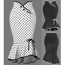 Женская модная элегантная летняя юбка рыбий хвост в горошек длиной до колена русалка юбка