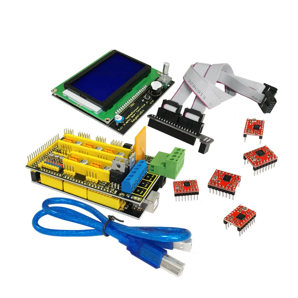 Комплект для самостоятельного принтера Keyestudio 3 D Arduino с рампами 1 4 + Mega 2560 5xA4988
