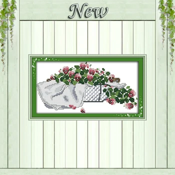 

Blossoming Flowers scenery painting counted printed on canvas DMC 11CT 14CT Cross Stitch kits needlework Sets embroidery Chinese