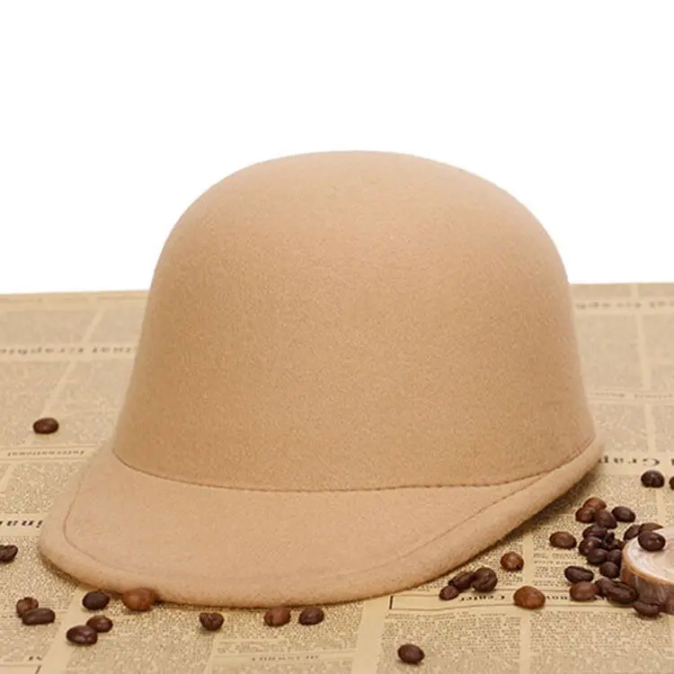 Wuaumx винтажная зимняя фетровая шляпа для женщин, кепка для верховой езды, шапка для родителей и ребенка, милая Женская - Цвет: Light tan