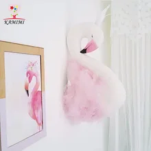 KAMIMI Handmade Flamingo Swan Stuffed Toys Wedding Room Decorations Wall Decoration Cute Girls Swan Doll Wedding Toys Gifts