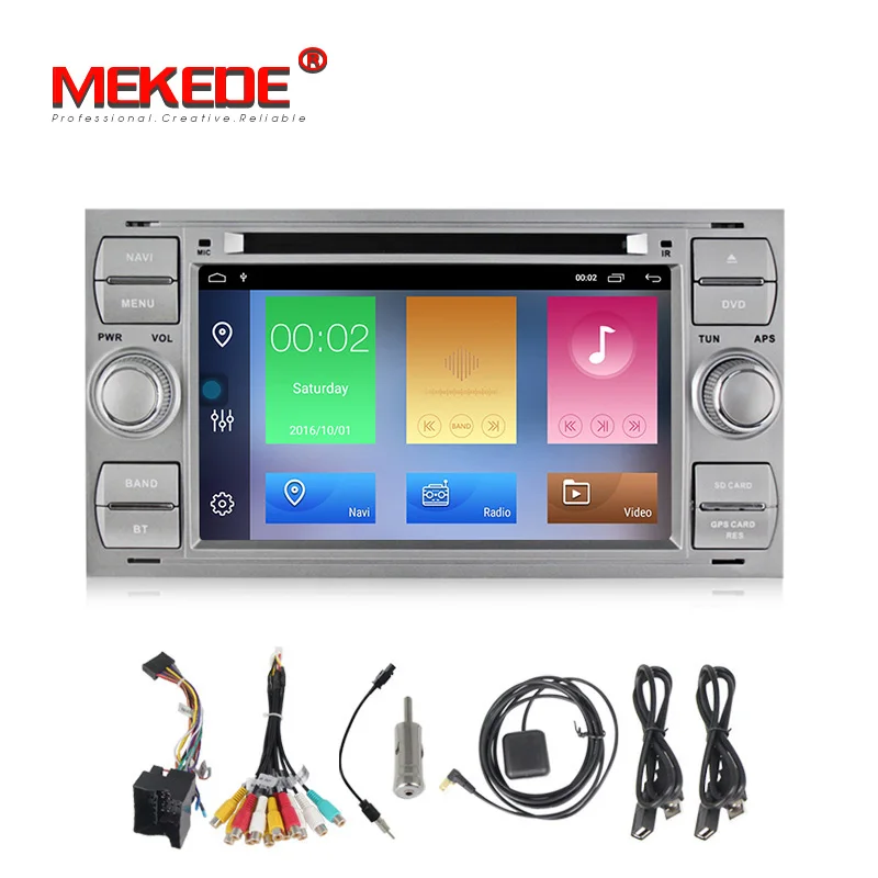 MEKEDE 1024X600 2 + 32G Din Android 10 Автомобильный мультимедийный dvd плеер GPS для Ford Mondeo Focus Transit C