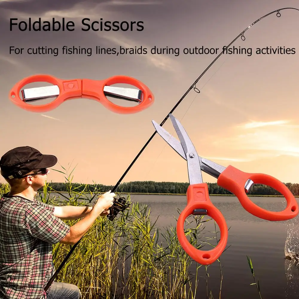 

Fishing Scissors Foldable Multifunction Line Cutter Tool Mini Stainless Steel Outdoor Fishing Tackle for Fishing Supplies
