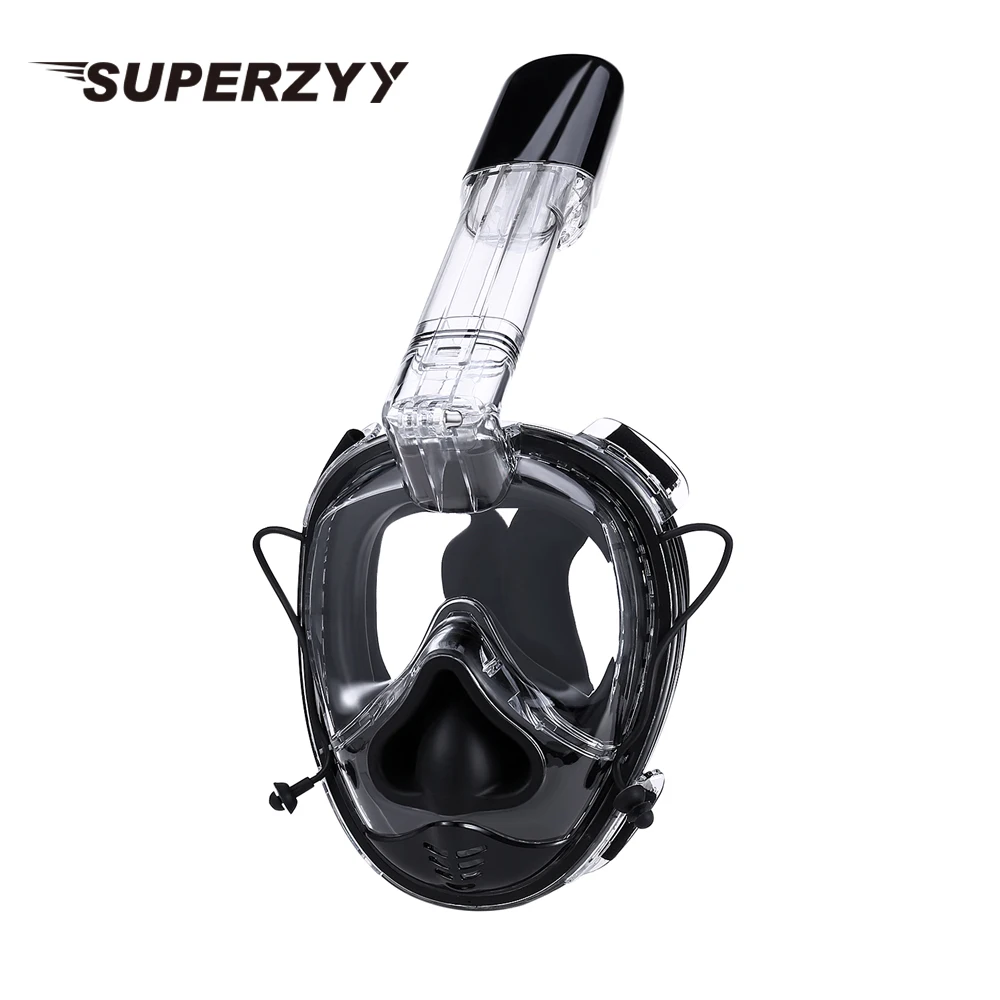 

2019 New color SOFT NOSE Diving Mask Full Face Scuba Mask One-piece Gasbag Anti-fog Snorkeling Mask for Kids Adults