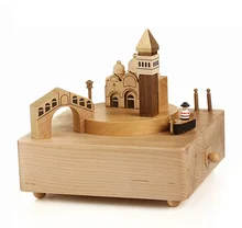 Wood Rotation Creative Birthday Gift Send Men And Women Friends Music Box Holiday Gift Christmas-music-box