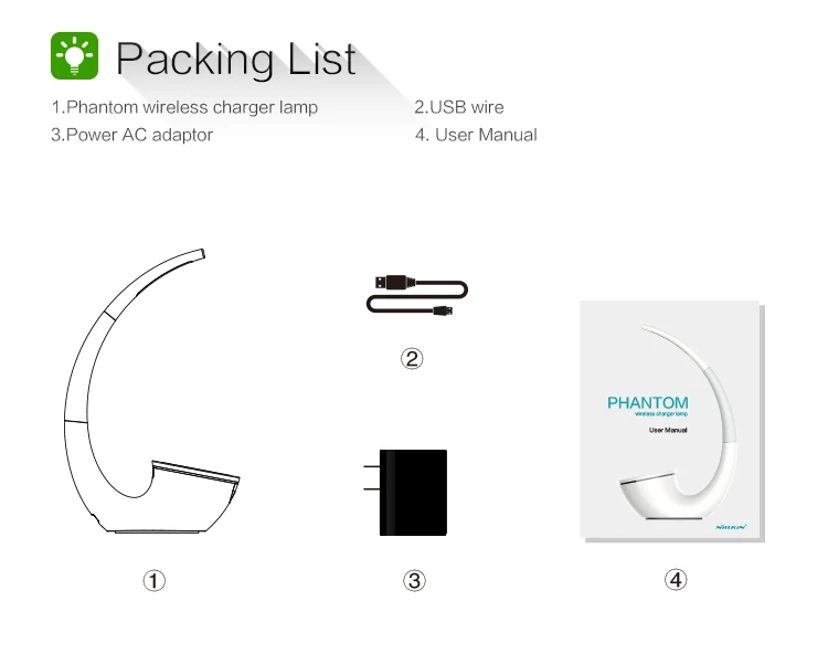 Nillkin qi wireless charger lamp for Samsung