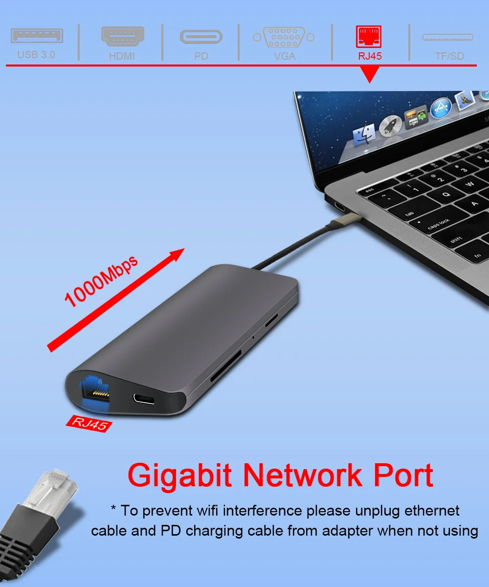Thunderbolt3 USB концентратор типа c 3,1 к HDMI 4 к USB 3,0 RJ45 VGA адаптер с зарядка PD для MacBook Pro samsung Galaxy S9 usb c концентратор