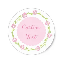 5 см розовый цветочный венок на заказ текстовая наклейка
