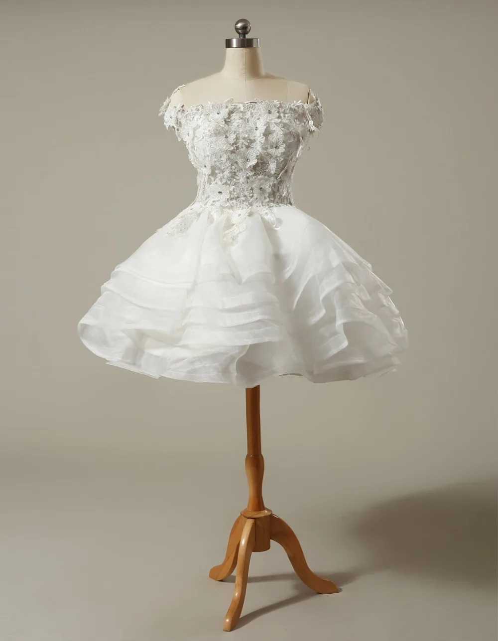 Реальное изображение белый без рукавов органза короткое выпускное платье с аппликацией вечернее платье с бисером платье для вечерние