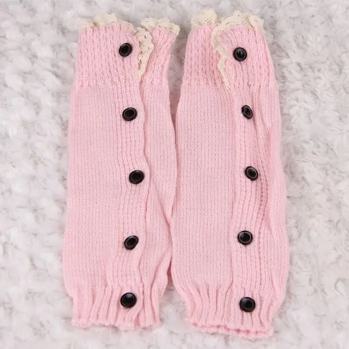 WANGSAURA/вязаные гетры с кружевом и пуговицами для маленьких мальчиков и девочек, модные укороченные сапоги, носки с манжетами