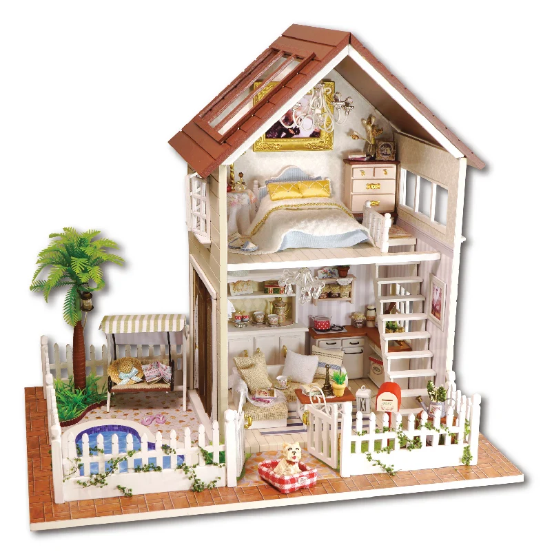 Home Decoration Crafts Diy Doll House Wooden Doll Houses Miniature