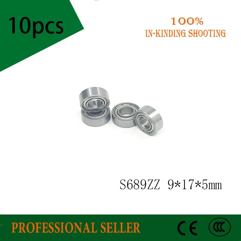 

S689ZZ ABEC-1 (10PCS) 9x17x5mm Stainless Steel Ball Bearings S689Z S618/9ZZ