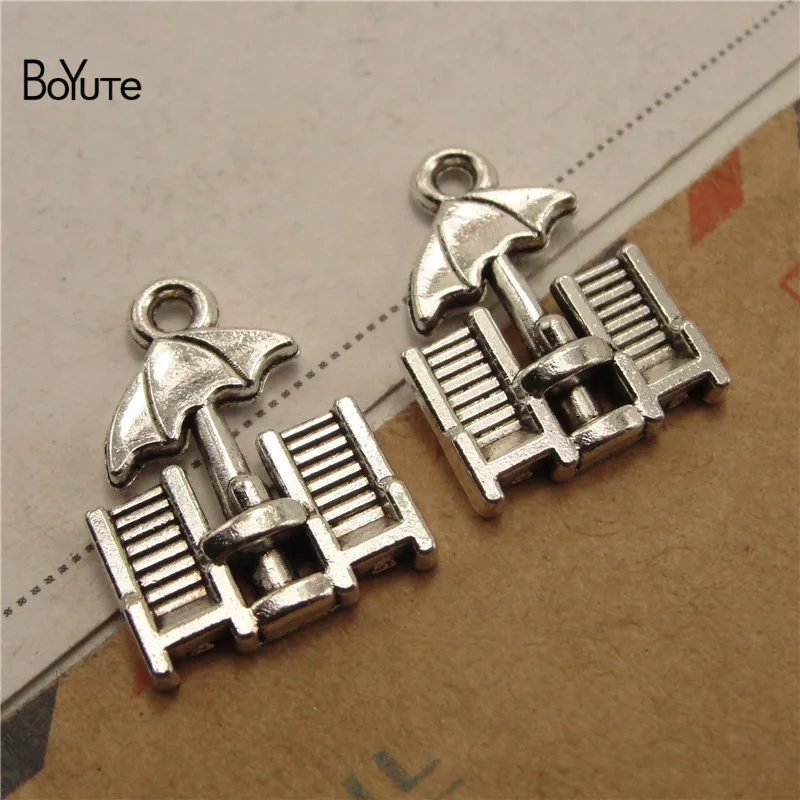 BoYuTe (100 PiecesLot) Metal Alloy Antique Bronze Silver Beach Chair Charms Pendant for Jewelry Making (3)