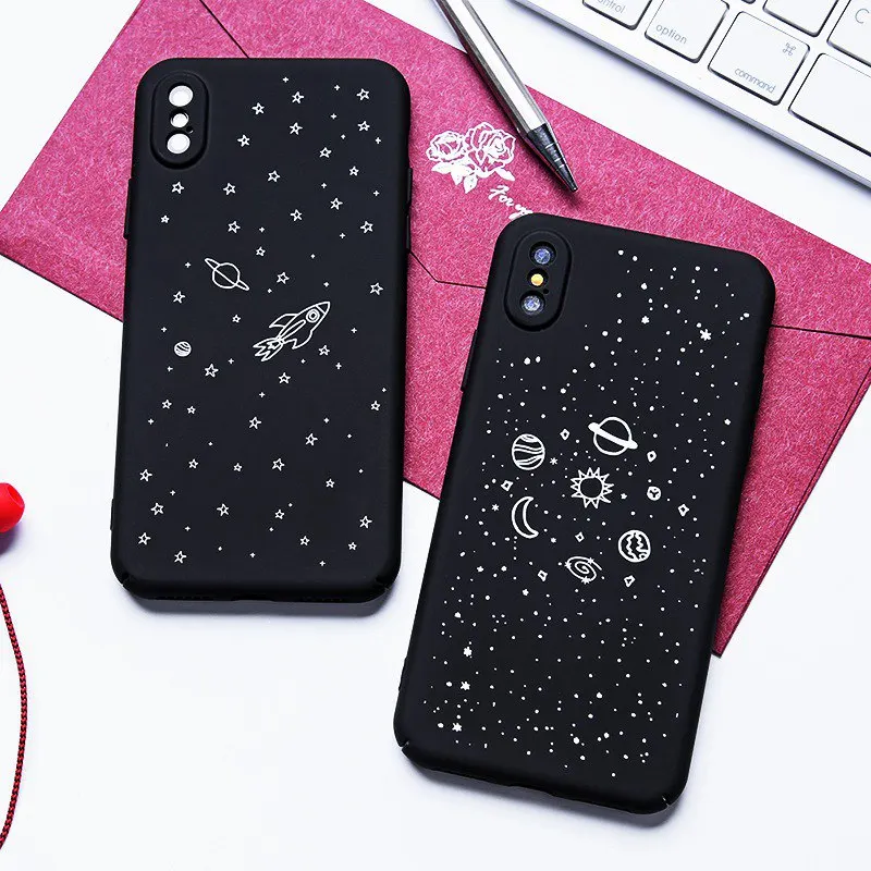 TOMKAS Fashion PC Case For iPhone 6 6S Plus Cute Case Cartoon Planet Pattern Back Cover For iPhone X 7 8 Plus 6 6s Plus Case     (6)