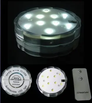 

10SMDs submersible Wedding Party light Base Vase Remote controlled Led light waterproof Candle Lamp Floralytes Decoration--White