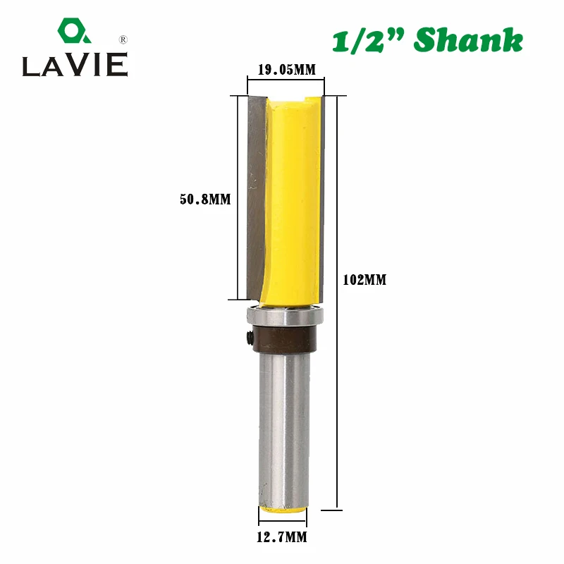 LAVIE 1 шт. 12 мм 1/2 заподлицо " фреза вольфрамовый кобальтовый сплав Обрезной нож шаблонный маршрутизатор бит Деревообрабатывающие инструменты 03007