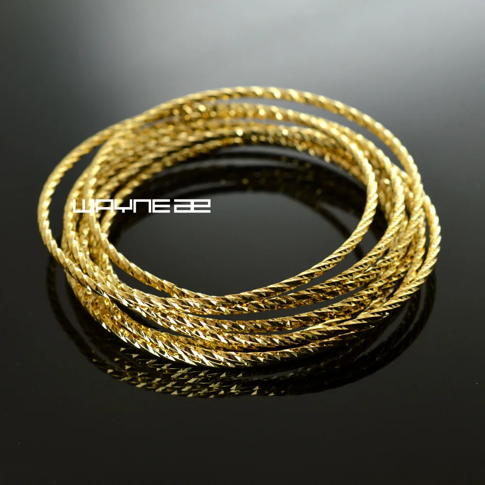 

Girls or Ladies Gold Filled GF Set of 9pcs Bangle Bracelet G129